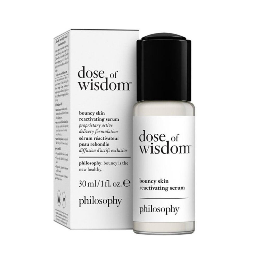 NIB! Philosophy Dose of Wisdom Bouncy Skin Reactivating Serum Full Size 30 ml